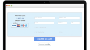 screenshot of stripe integration